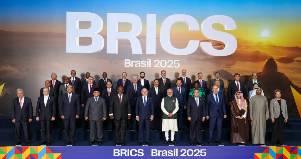 Leaders of BRICS+ Grouping pose for a family photo at the 2025 Summit